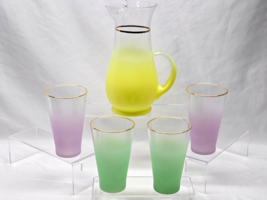 Vintage WEST VIRGINIA GLASS 5-Piece BLENDO SPECIALTY Pitcher And Tumbler... - $54.29
