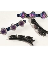 Five (5) Hair Clips ~ Sparkling Gemstones ~ Four-Leaf Clover ~ Hair Acce... - $30.69 CAD