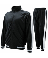 Men&#39;s Athletic Running Jogging Slim Fit Black Sweat Track Suit w/ Defect... - $33.60 CAD