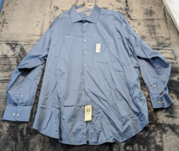 Van Heusen Button Up Shirt Mens Size 3XL Blue Long Casual Sleeve Pocket Collared - £17.60 GBP
