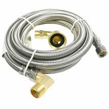 Premium Stainless Steel Dishwasher Fill Hose 3/8&quot;x3/8&quot; 6-Foot Water Supply Line - £27.04 GBP