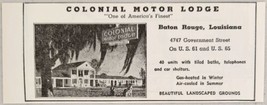 1948 Print Ad Colonial Motor Lodge Hotel Baton Rouge,Louisiana - £7.87 GBP