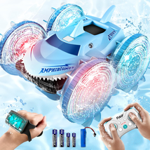 Amphibious Waterproof Remote Control Boat RC Car Monster Truck with Lights 4WD  - $53.30