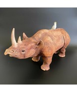 Studio Pottery Detailed Rhino Pot w/ Egret on Back Lidded Cookie Jar Tri... - £255.99 GBP
