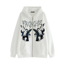 Oeak Hoodie Women Sweatshirt Y2K Harajuku Zipper  Print Streetwear Long Sleeve P - £55.12 GBP