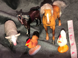 Farm Animals Birthday Cake Topper Kids Play Firgure Toys Boys Girls Hors... - $26.45