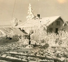 RPPC Snow Covered Home Alaska Winter AK UNP Postcard Unused B14 - £8.53 GBP