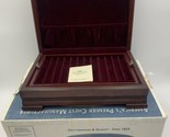 Vintage Reed &amp; Barton EUREKA MFG CO Jewelry Box Mahogany Wood/Burgundy V... - £52.82 GBP