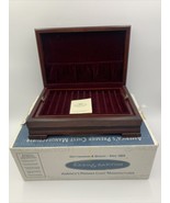 Vintage Reed &amp; Barton EUREKA MFG CO Jewelry Box Mahogany Wood/Burgundy V... - £52.50 GBP