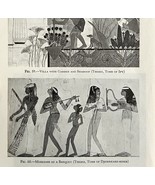 1942 Egypt Musicians and Villa Garden Historical Print Antique Ephemera ... - $20.98
