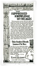 Print Ad The Rosicrucians Sealed Book San Jose 1935 2.5x4.5&quot; Advertisement - $9.70