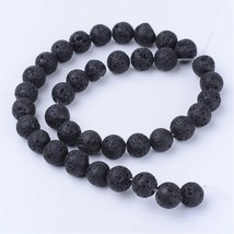 Natural Lava Gemstone Round 8mm 1 Strand   15 inch  long  9Z - £5.85 GBP