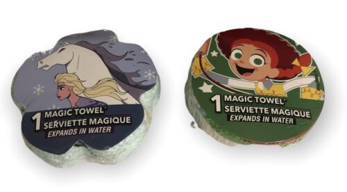 Frozen Elsa &amp; Jessie Toy Story Set Of Water Expanding Towels - $5.78