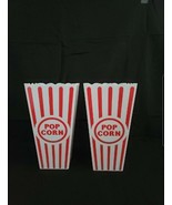 Popcorn Plastic Container Box Tub Bowl Home Movie Theater Night Set of 2 - $28.37 CAD