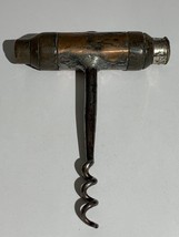 Hand Made Antique Wood Brass Metal Corkscrew 5.25 inch long - £25.35 GBP