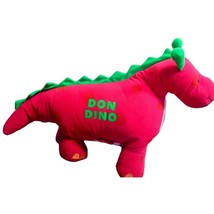 Don Dino Plush Dinosaur Pink Plush Trex Book First Edition 2000 20 in Length - $17.81