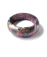 Hand Painted Hint of blues and Pinks Marble Effect Medium Wide Resin Ban... - £19.61 GBP