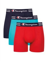 Champion men&#39;s 3-pack performance boxer briefs in Navy/Teal/Red - size S - £25.29 GBP