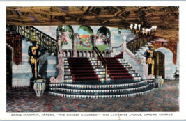 Grand Stairway Aragon The Wonder Ballroom Uptown Chicago Illinois Postcard - £4.12 GBP