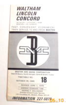Boston And Main Railroad Waltham Lincoln Concord 26 October 1969 Timetable No 18 - £7.16 GBP