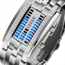 SKMEI Fashion Creative Sport Watch Men Stainless Steel Strap LED Display Watches - £61.30 GBP