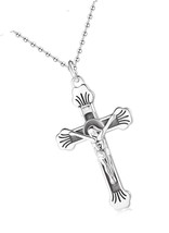 Cross Necklace Sterling Silver Small Cross For 14k - £72.65 GBP