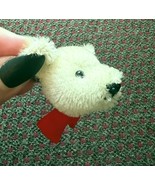 Vintage 1980s Steiff White Mohair Bear Head Jewelry Pin - $1,908.93 MXN
