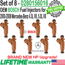 OEM 8Pcs Brand New Bosch HP Upgrade Fuel Injectors For 2001-2006 MB S430 4.3L V8 - £369.90 GBP