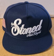 I&#39;m Stoned Not Stupid Marijuana Leaf Usa Flag Snapback Baseball Cap Dark Blue - £11.59 GBP