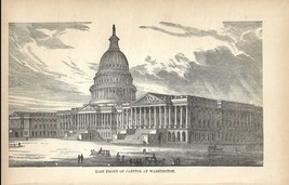 East Front of the Capitol at Washington Original 1884 Print First Editio... - $27.19