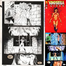 Warren Ellis Vampirella Lives Original Art Signed Amanda Conner Jimmy Palmiotti - £389.23 GBP