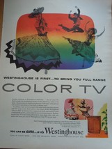 Westinghouse Full Range Color TV Magazine Advertising Print Ad Art Late 1950s - $5.99