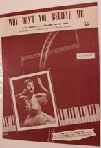 Vintage Why Don&#39;t You Believe Me Sheet Music Lew Douglas 1952 - $3.95