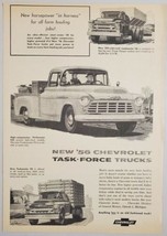 1956 Print Ad Chevrolet Task-Force Trucks Pickup &amp; Stake Chevy - £15.09 GBP