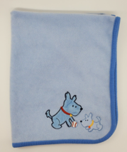 Carters Child Of Mine Puppy Blue Baby Blanket Baseball Dogs Ball Blue B79 - £15.00 GBP