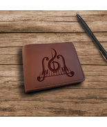 Music Teacher Gift Personalized Leather Wallet Customi Handmade Engraved... - £35.41 GBP