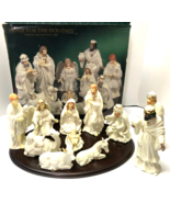 Home for the Holidays 12 Piece Porcelain Nativity Set with Wood Base, Christmas - $59.40