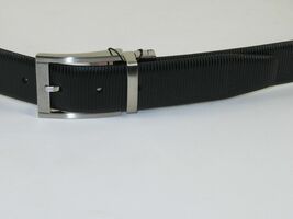 Mens VALENTINI Textured Leather Belt Classic Pin Buckle Reversible sw68 Black image 12
