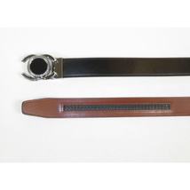 Men VALENTINI Leather Track Belt Medallion Fancy Designer V533-S Black image 4