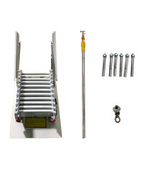 11Steps White Side-mounted Loft Wall Ladder Aluminum-Magnesium Alloy Stairs - $910.08 CAD
