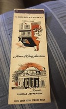 Vintage Matchbook Cover Matchcover Homes Of Thomas Jefferson &amp; Betsy Ross - £0.74 GBP