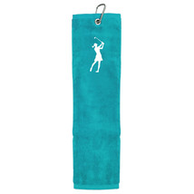 NEW 2023 Surprizeshop Lady Golfer Embroidered Terry Cotton Tri Fold Golf... - £14.34 GBP