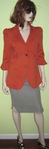 Vintage LJR WOMEN&#39;S Ladies Orange Blazer Style Top Jacket  Size XS  - £40.06 GBP