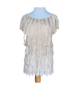 White House Black Market WHBM Gold Shimmer Metallic Tiered Blouse Size S... - €9,38 EUR White House Black Market WHBM Gold Shimmer Metallic Tiered Blouse Size S... - €9,38 EUR