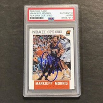 2015-2016 NBA Hoops #134 Markieff Morris Signed Card AUTO PSA Slabbed Suns - £47.95 GBP