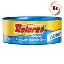 6x Cans Dolores Chunk Light Yellowfin Tuna In Water Flavor | 10oz | Easy Open - $42.82