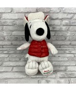 2015 Peanuts Snoopy Plush Macys Holiday Collectible Red Vest Floppy Hat - £17.10 GBP
