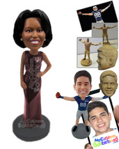 Personalized Bobblehead Michelle Obama In A Stylish Gown - Politics &amp; Celebritie - £72.74 GBP