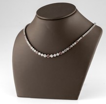 Argent Massif Blanc et Rouge Zircone Gradué Tennis Collier 16 &quot; - $374.21