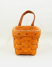 Longaberger Chives Hostess Booking Basket w/Leather Handle 2001 Protector 4 Inch - £12.71 GBP